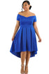 Sexy Blue Plus Size Off Shoulder Swing Dress